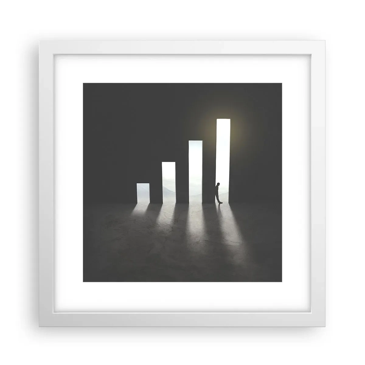 Póster en marco blanco - El camino del éxito - 30x30 cm