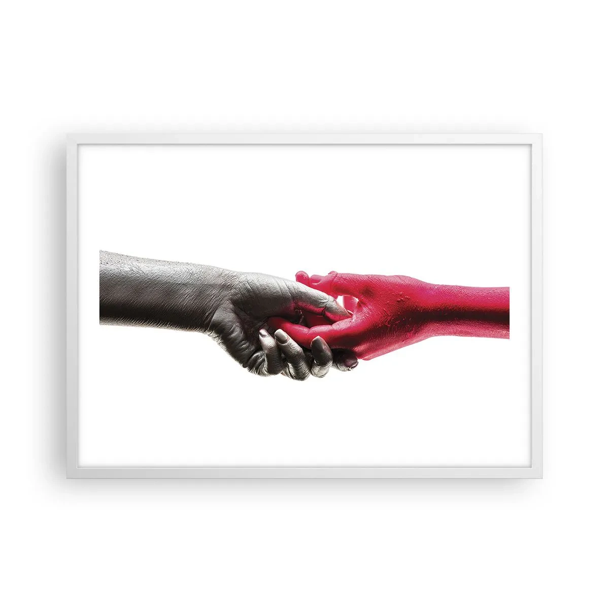 Póster en marco blanco - Juntos, aunque diferentes - 70x50 cm