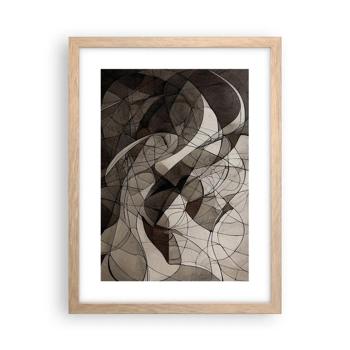 Póster en marco roble claro - Circulación en colores tierra - 30x40 cm