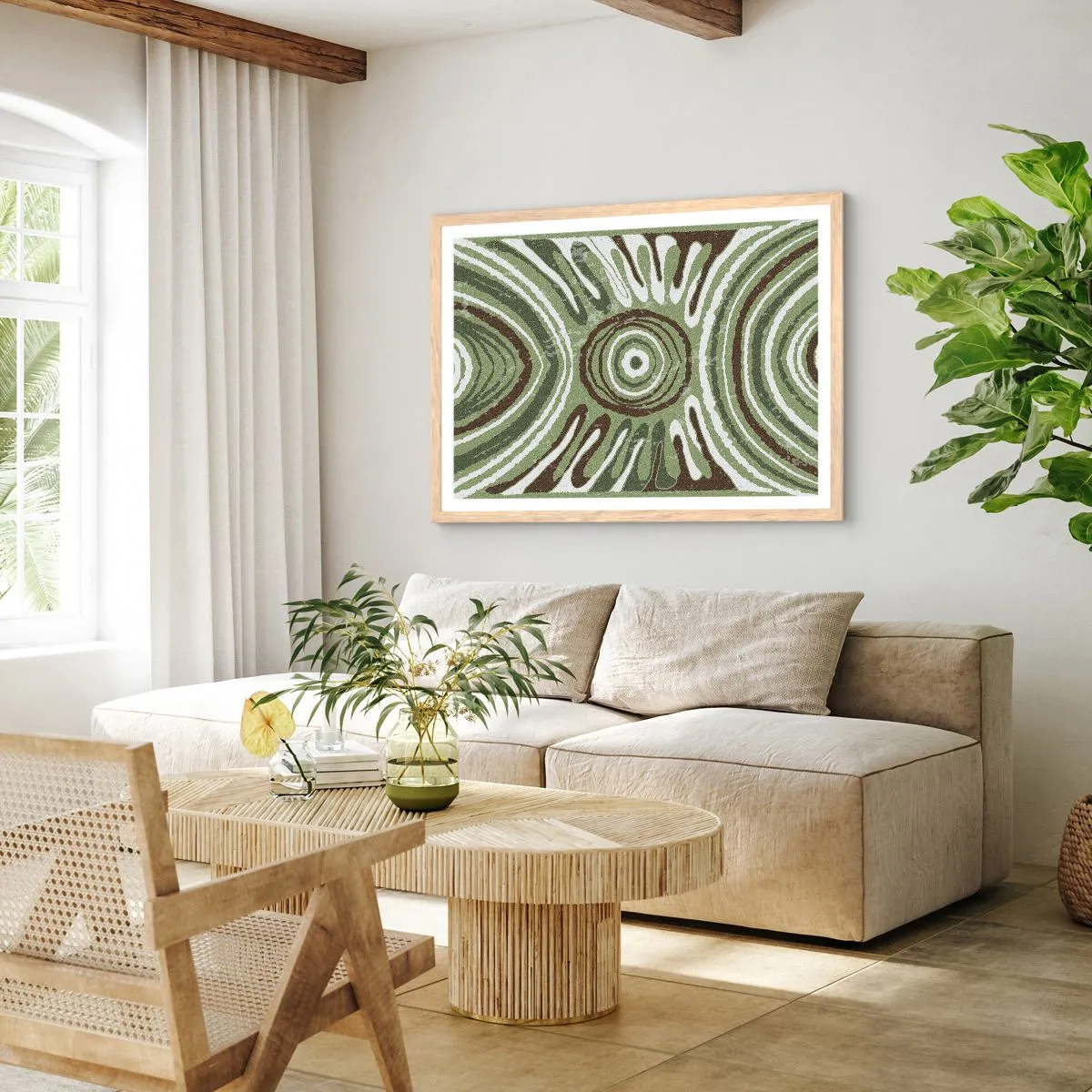 Póster en marco roble claro - Explosión de emociones - 70x50 cm