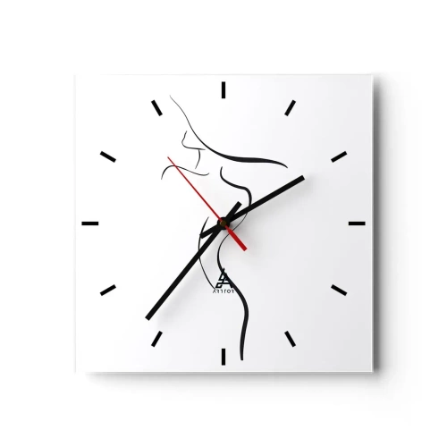 Reloj de pared - Reloj de vidrio - Escurridiza como una ola - 40x40 cm