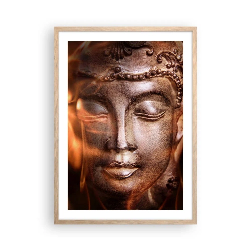 Póster en marco roble claro - Solo existe el aquí y el ahora - 50x70 cm