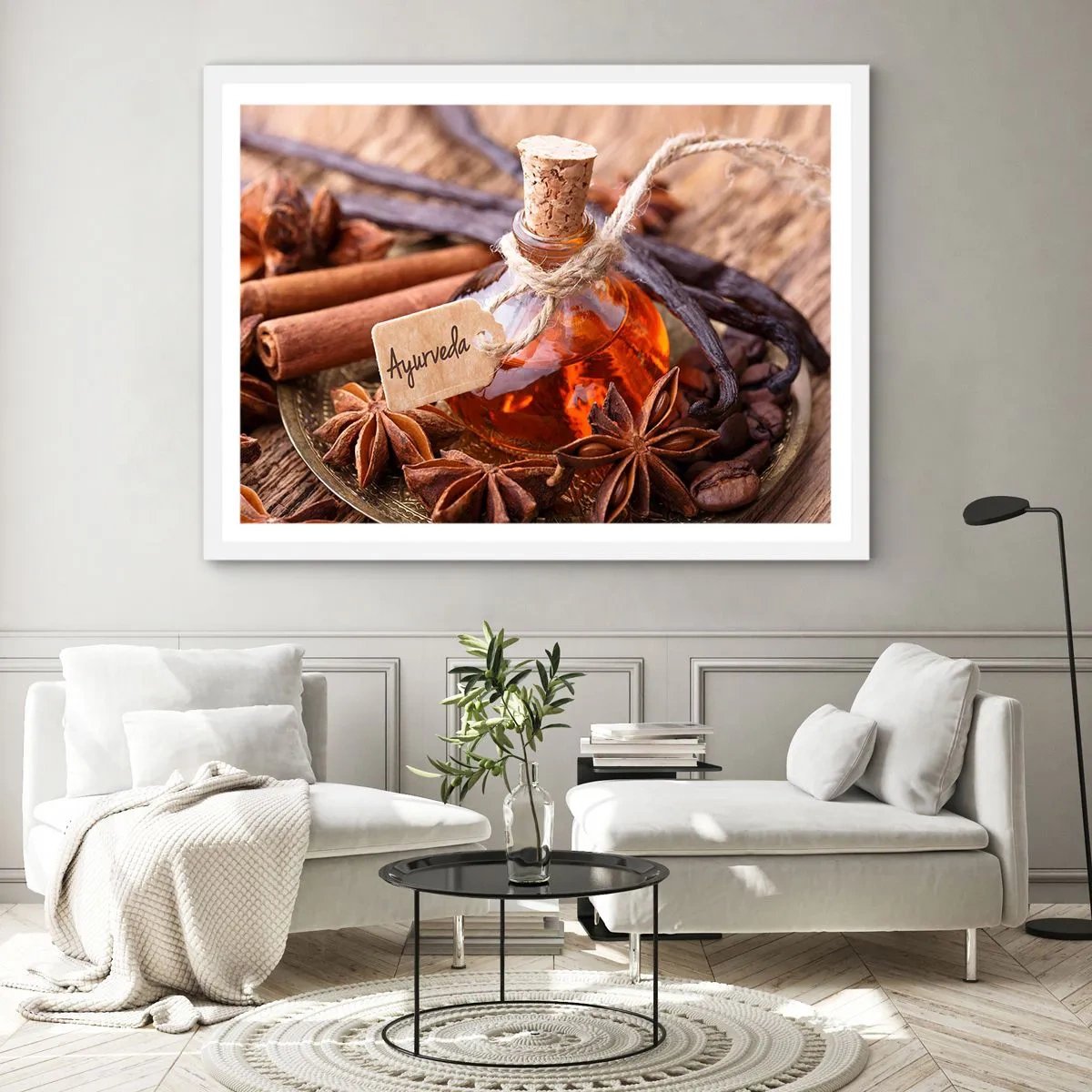 Póster en marco blanco - Hacia la unidad del cuerpo y el espíritu - 100x70 cm