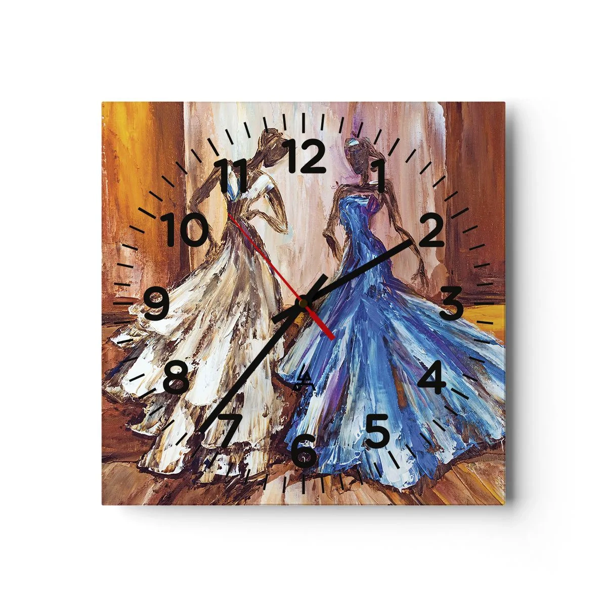 Reloj de pared - Reloj de vidrio - Un elegante dúo - 30x30 cm