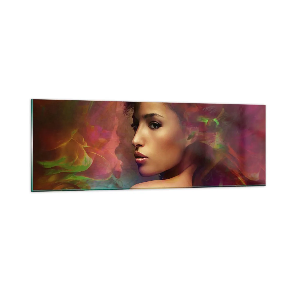 Cuadro sobre vidrio - Impresiones sobre Vidrio - Más hermosa que un arco iris, tan delicada como la niebla - 90x30 cm