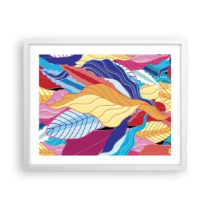 Póster en marco blanco - Desorden colorido - 50x40 cm
