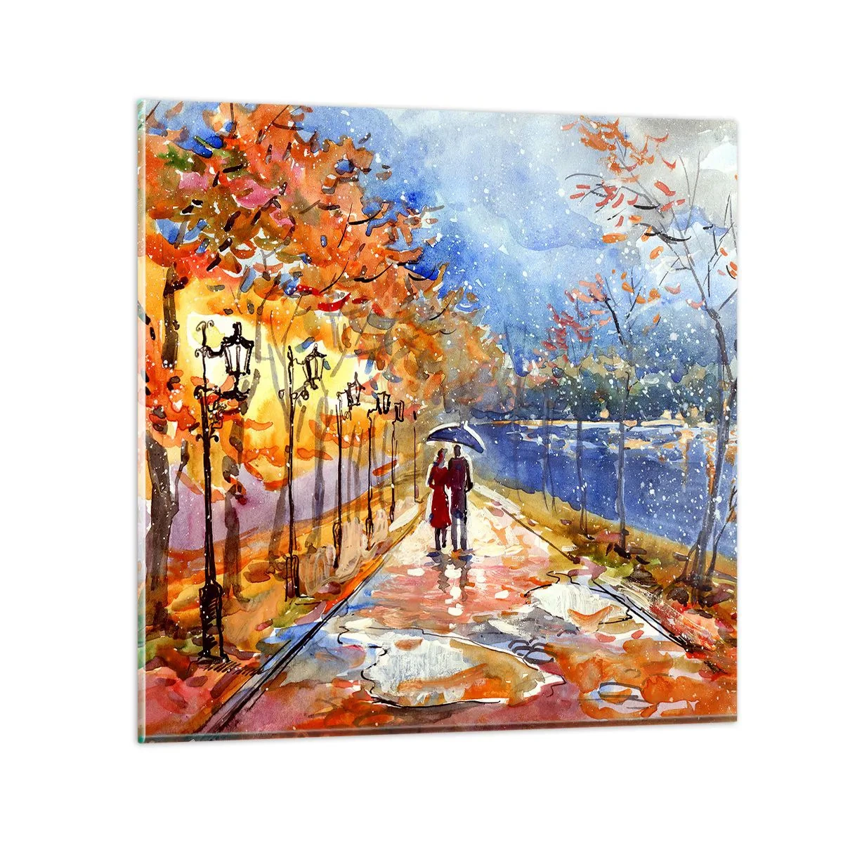 Cuadro sobre vidrio - Impresiones sobre Vidrio - Juntos hasta el límite del tiempo - 70x70 cm