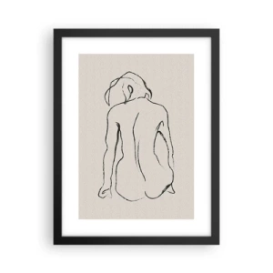 Póster en marco negro - Esbozos de una espalada - 30x40 cm