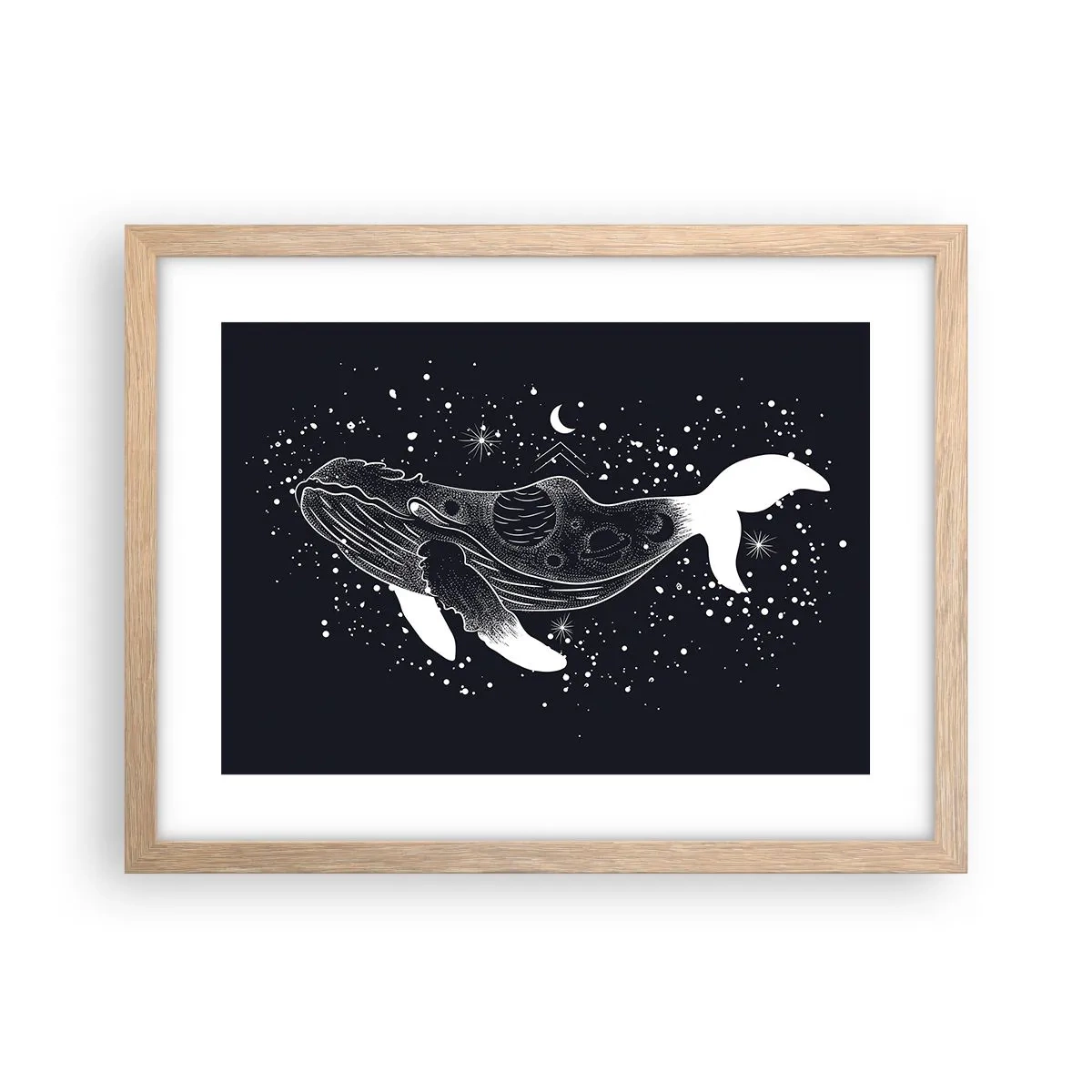 Póster en marco roble claro - En el océano del universo - 40x30 cm