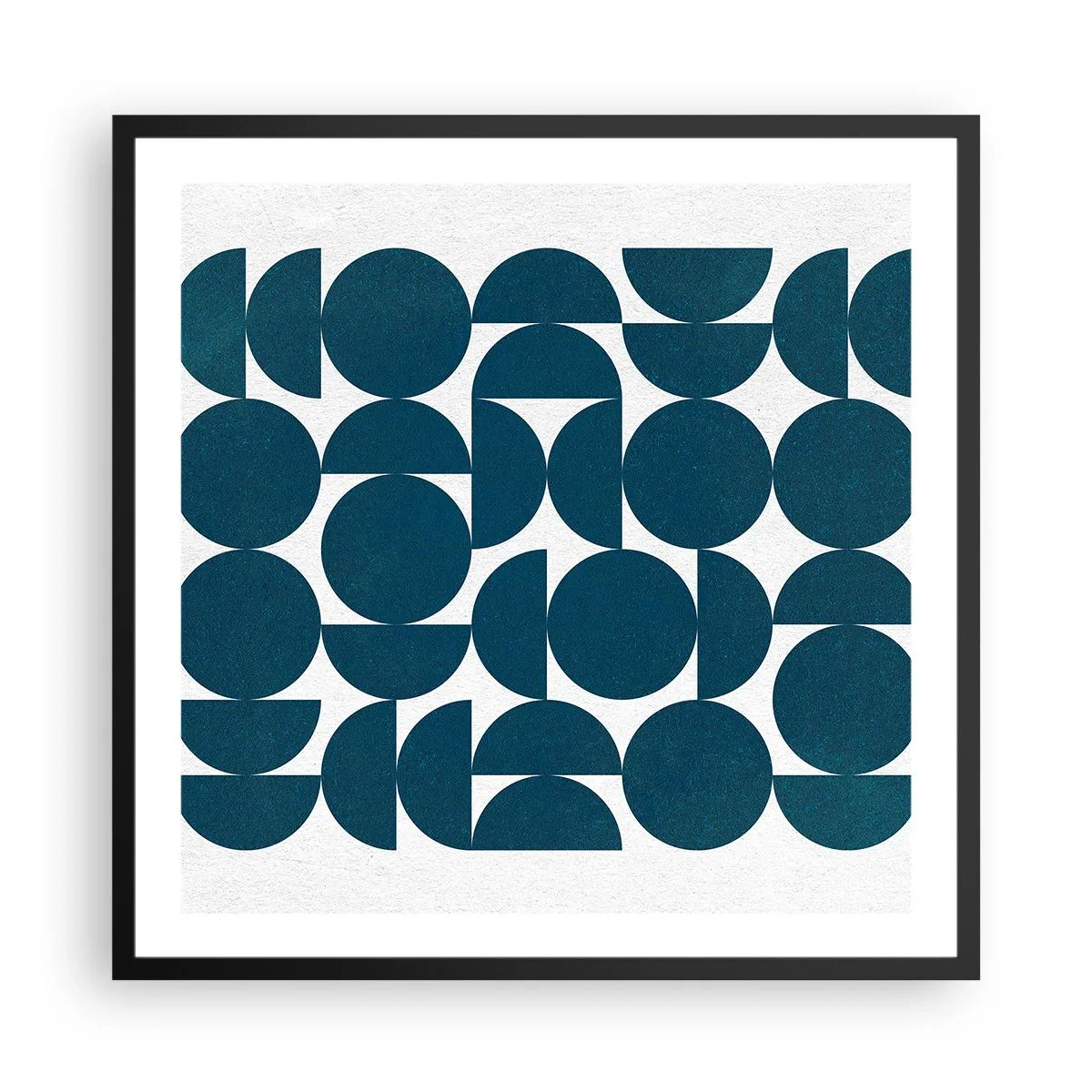 Póster en marco negro - Círculos y semicírculos - 60x60 cm