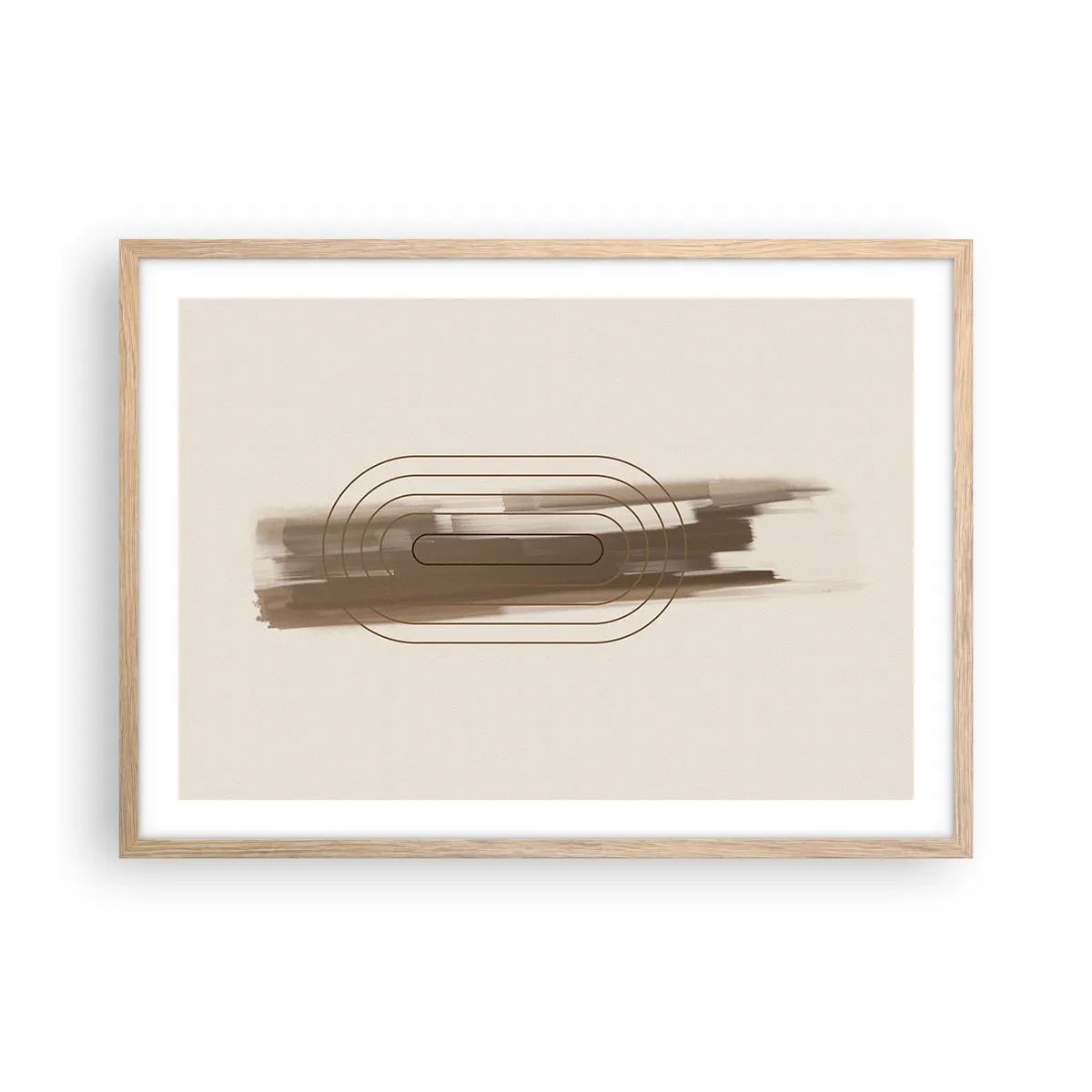 Póster en marco roble claro - Un soplo de gris - 70x50 cm