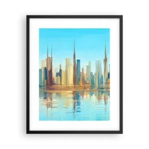 Póster en marco negro - Metrópolis soleada - 40x50 cm