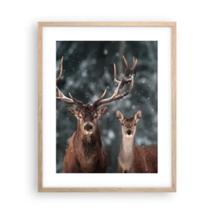 Póster en marco roble claro - El señor y la señora del bosque - 40x50 cm