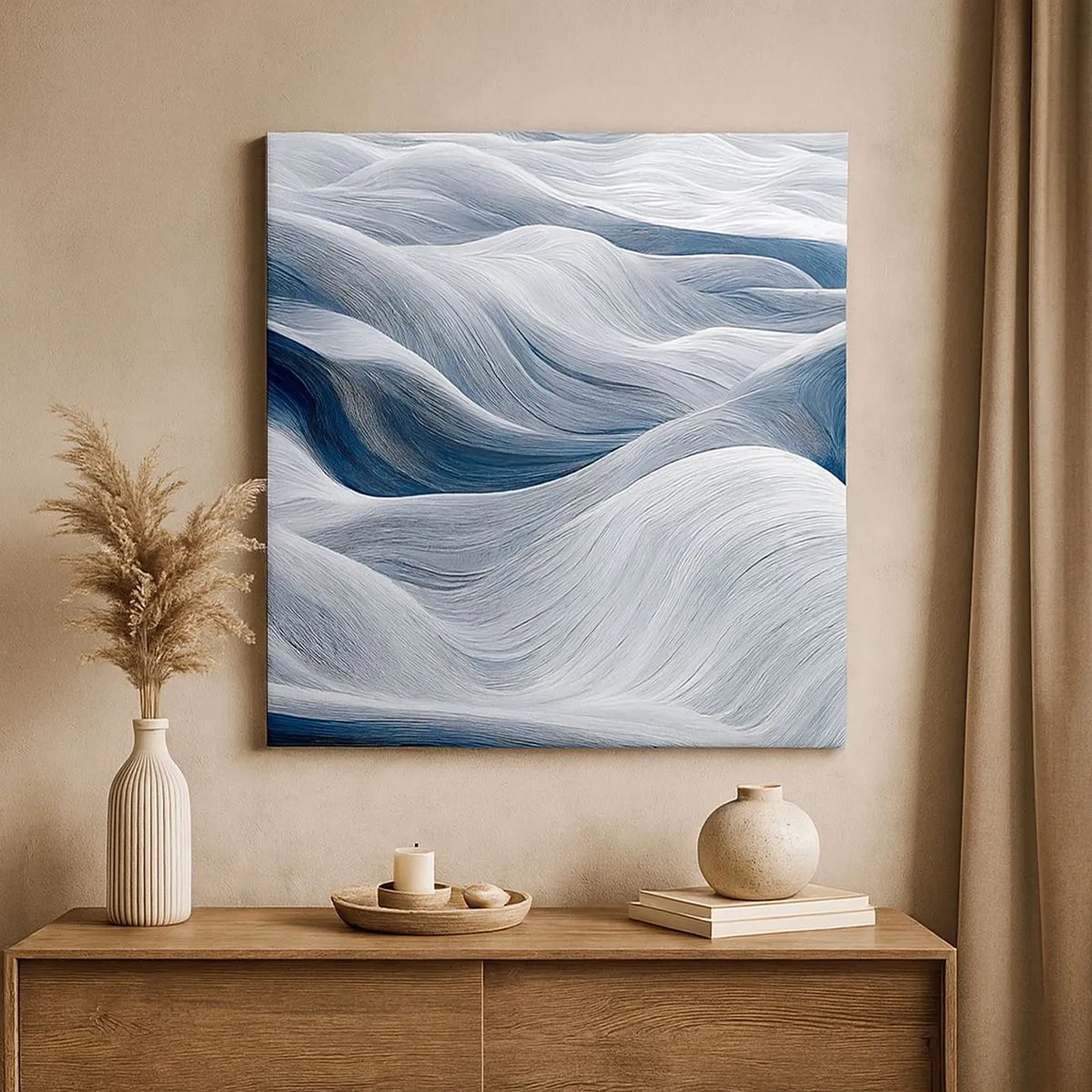 Cuadro sobre lienzo - Impresión de Imagen - Olas blancas y azules - 30x30 cm