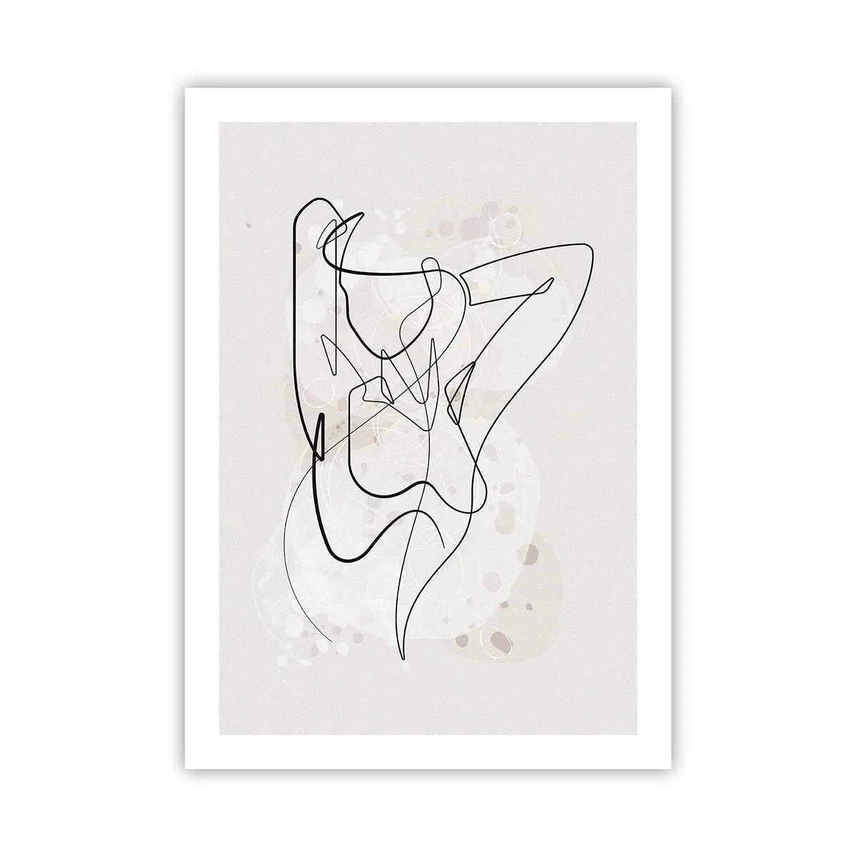 Póster - Línea abstracta que representa la silueta de una mujer. - 50x70cm - El arte de la seducción - Decoración de pared moderna para salón y dormitorio ARTTOR