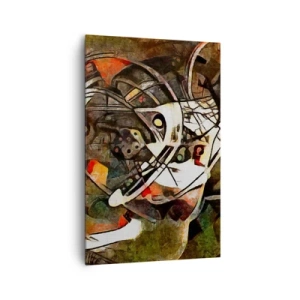 Cuadro sobre lienzo - Impresión de Imagen - Abstracción expresiva en tonos oscuros con líneas dinámicas. - 80x120cm - ¿Oyes el movimiento? - Decoración de pared moderna para salón y dormitorio ARTTOR