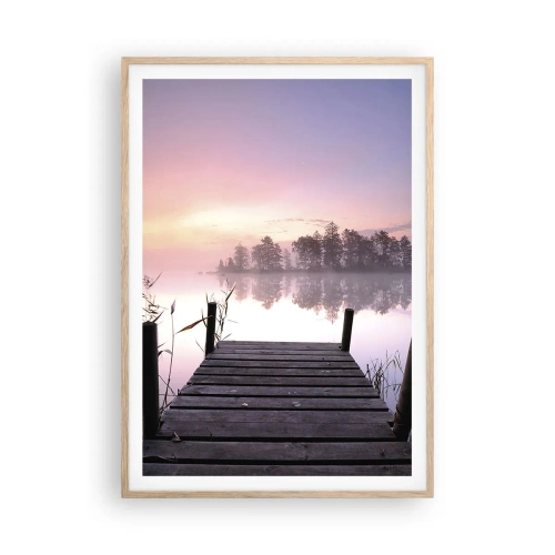 Póster en marco roble claro - De la niebla lila... - 70x100 cm