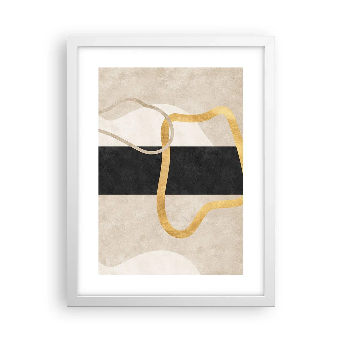 Póster en marco blanco - Formas en bucle - 30x40 cm