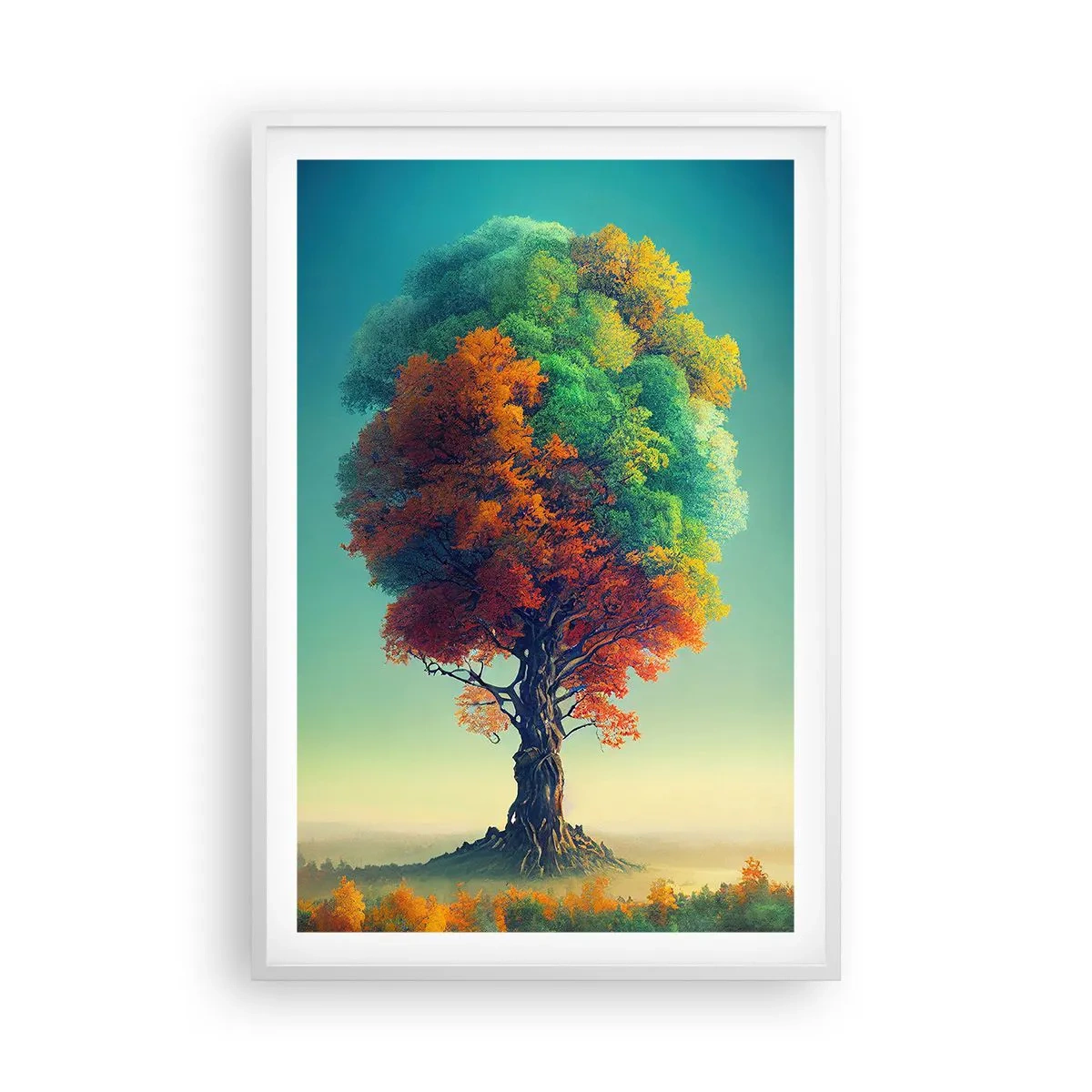 Póster en marco blanco - El roble, padre de la naturaleza - 61x91 cm