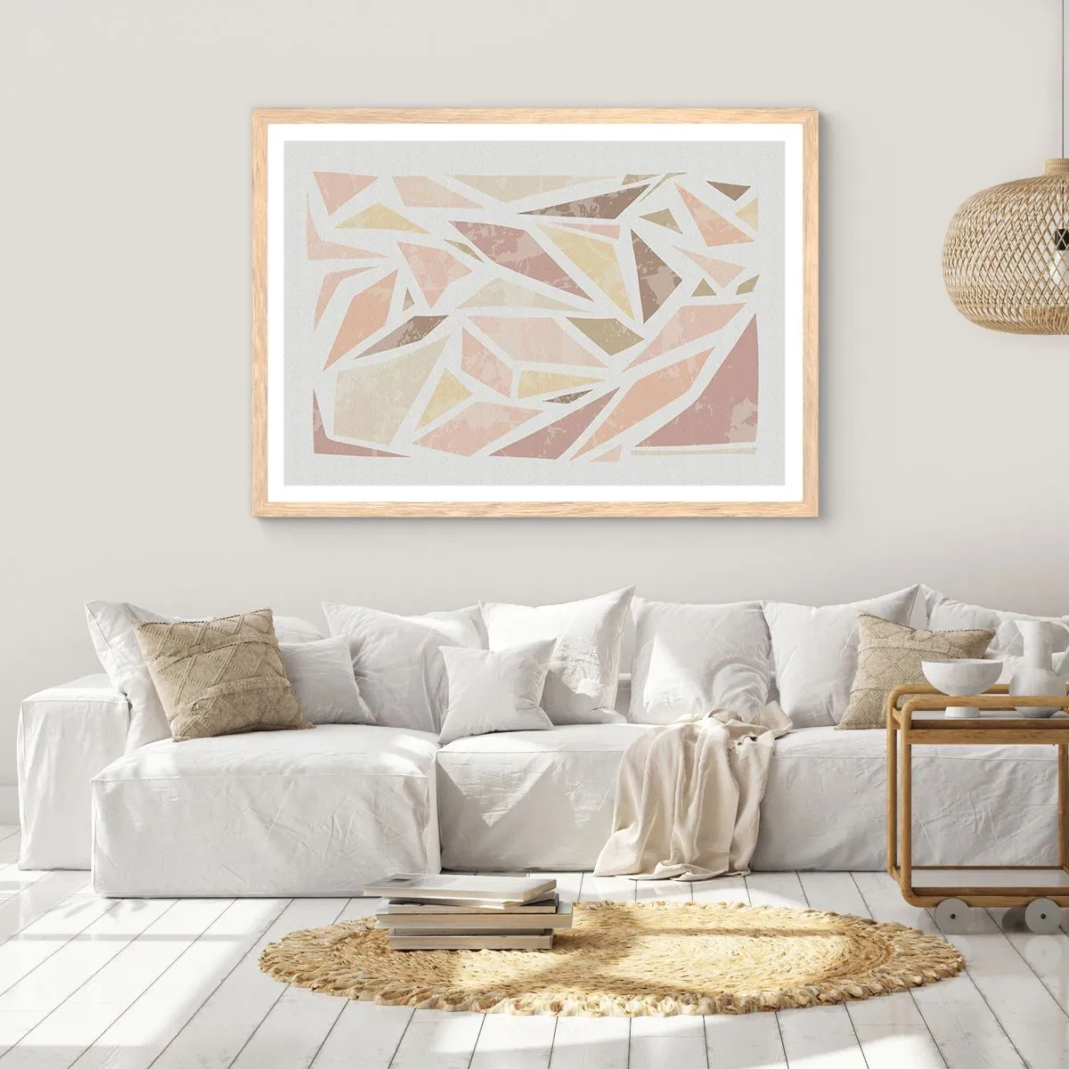 Póster en marco roble claro - Composición de vidrieras - 100x70 cm