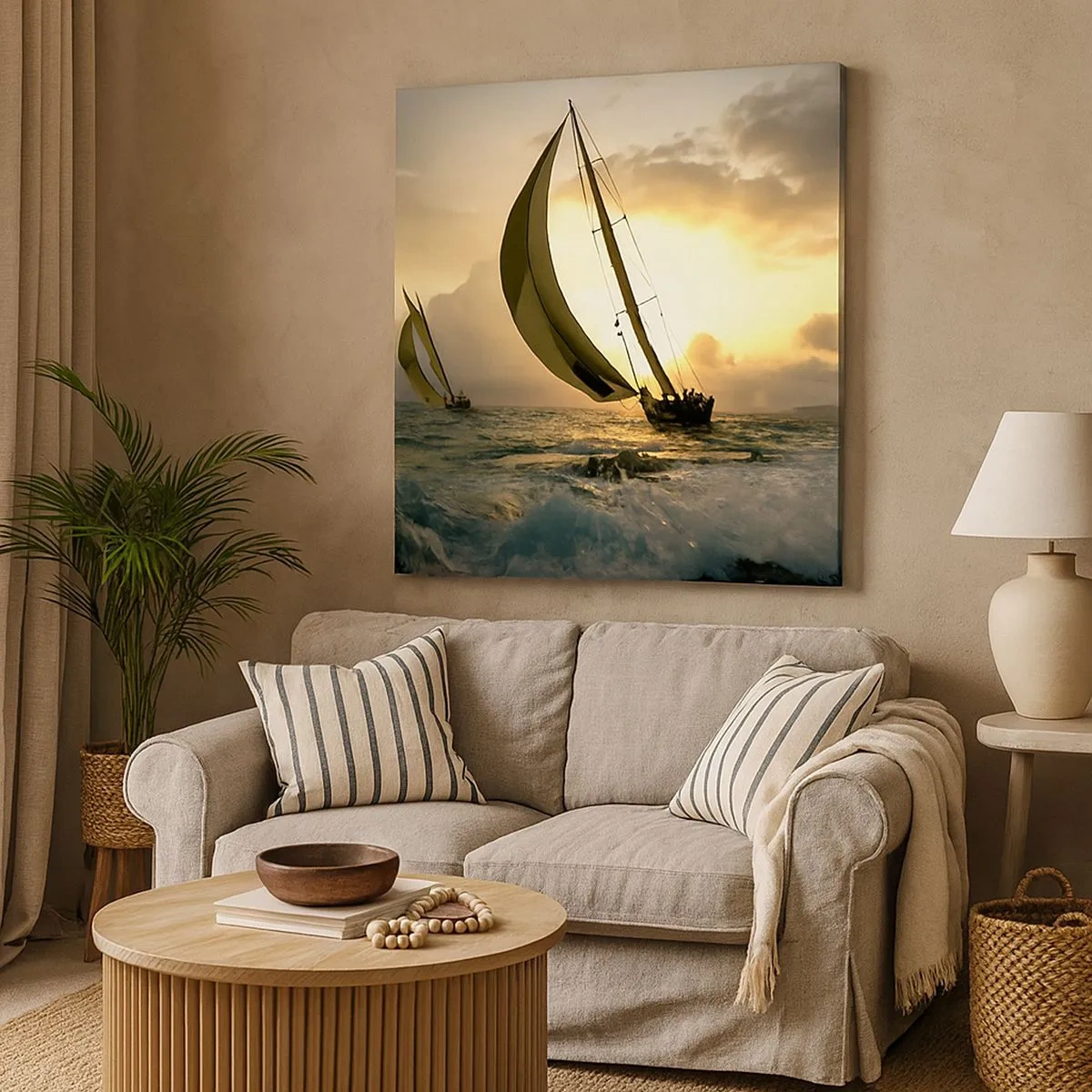 Cuadro sobre lienzo - Impresión de Imagen - En contra y a favor del viento - 30x30 cm