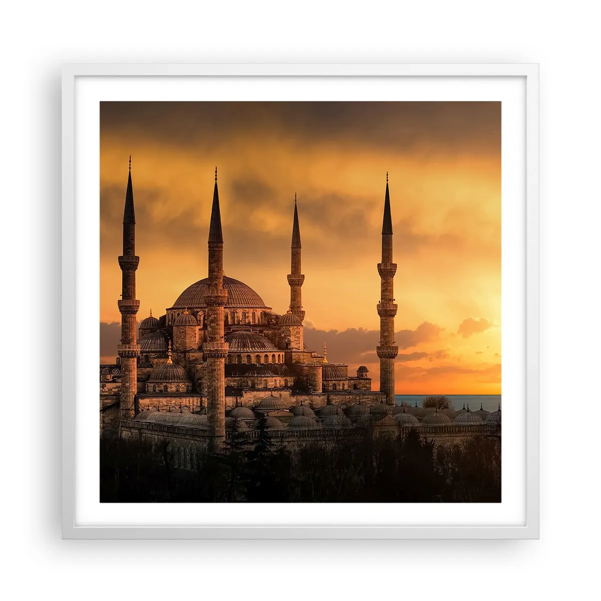 Póster en marco blanco - Dios es grande - 60x60 cm