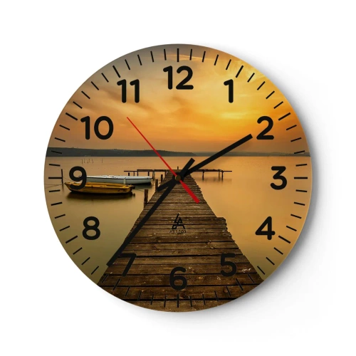 Reloj de pared - Reloj de vidrio - Abriré el cielo dorado para ti - 40x40 cm