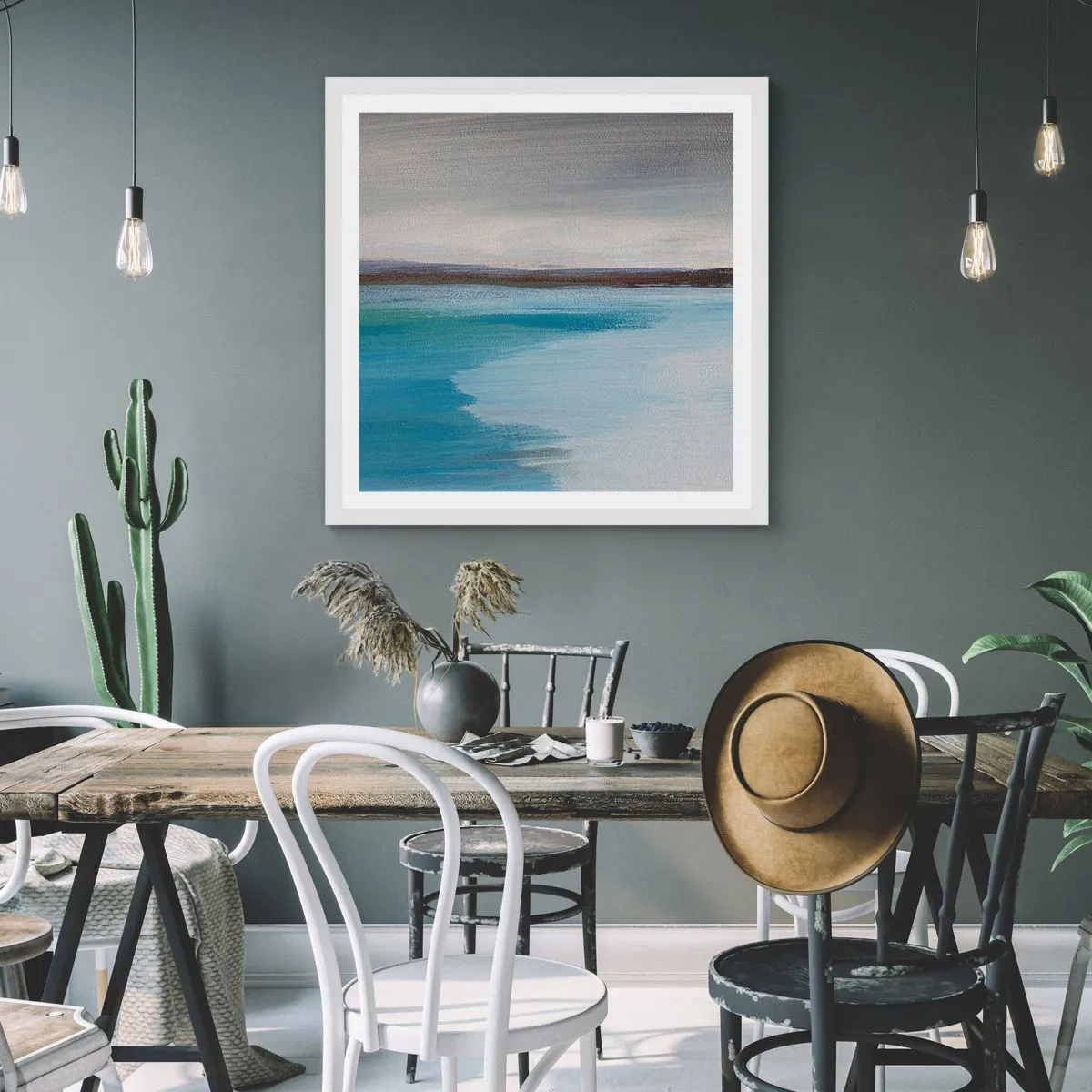 Póster en marco blanco - Paisaje horizontal - 50x50 cm