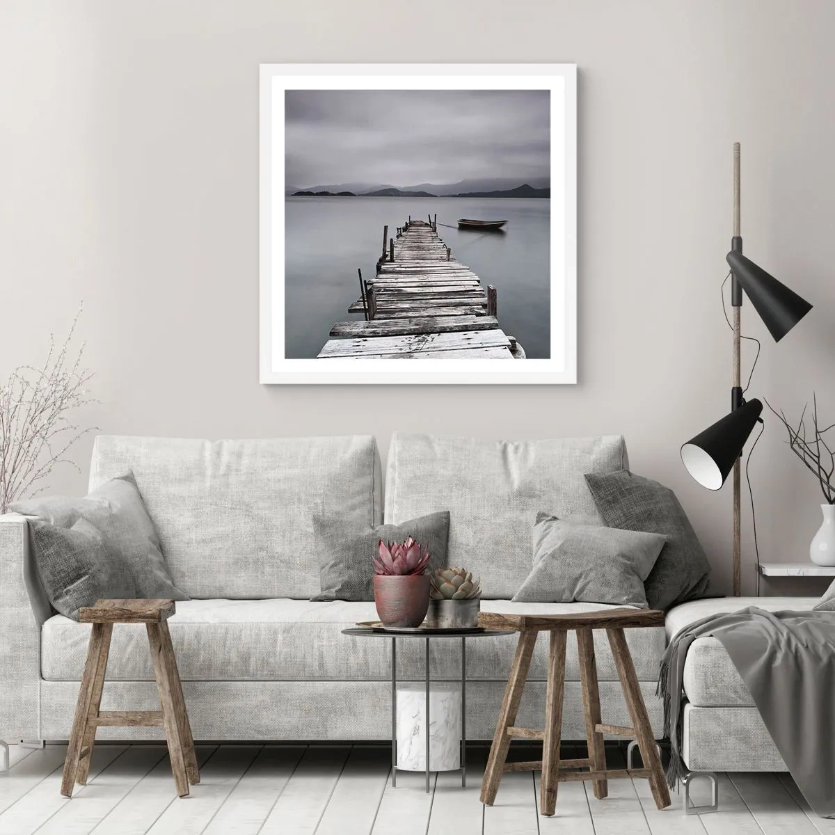 Póster en marco blanco - Mañana partimos - 40x40 cm