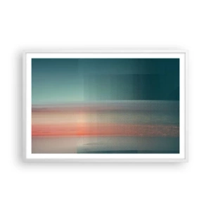 Póster en marco blanco - Abstracción: ondas de luz - 91x61 cm