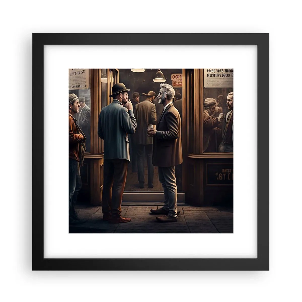 Póster en marco negro - Un buen momento del día - 30x30 cm