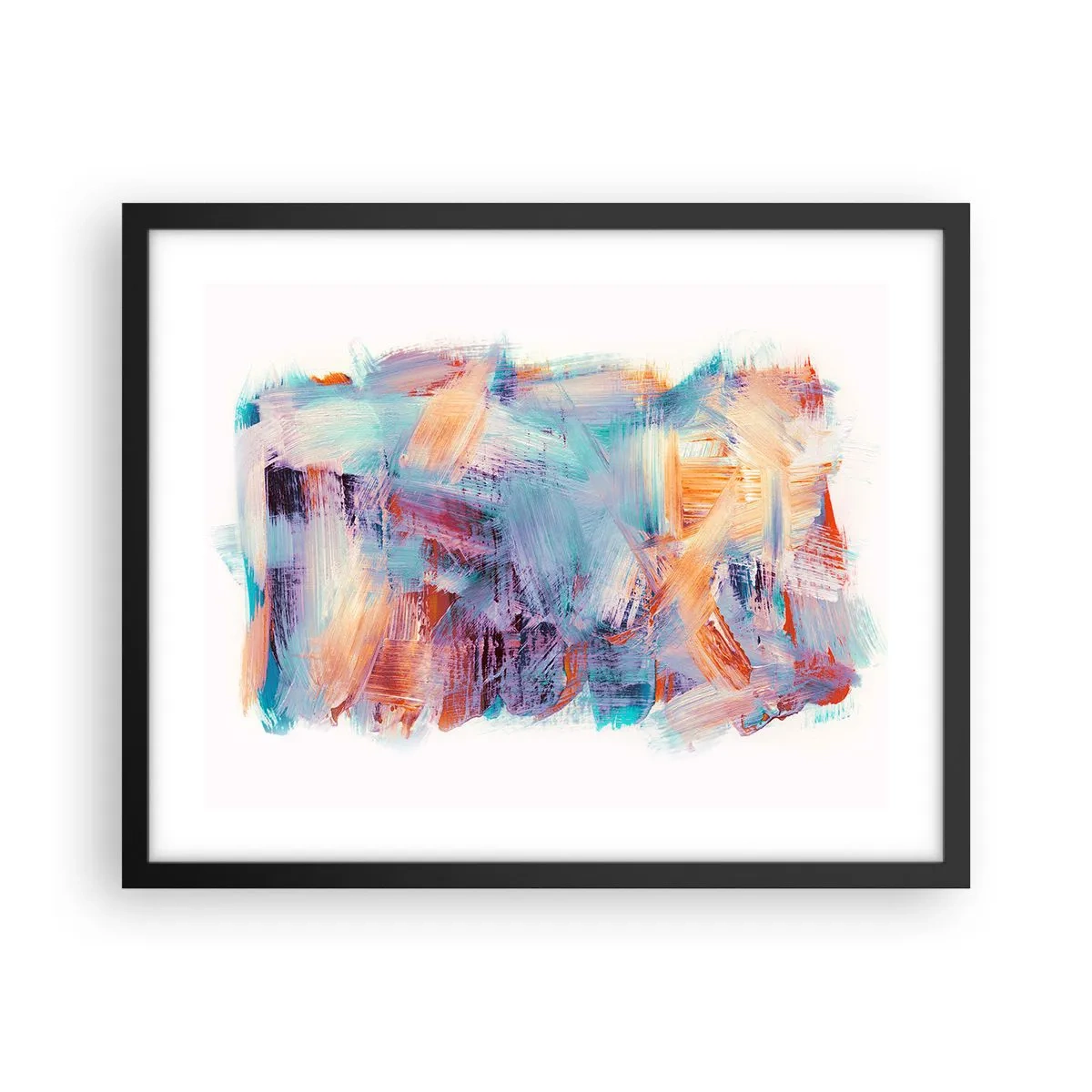 Póster en marco negro - Colorido desorden - 50x40 cm