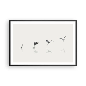 Póster en marco negro - Cuatro sencillos pasos para despegar - 91x61 cm