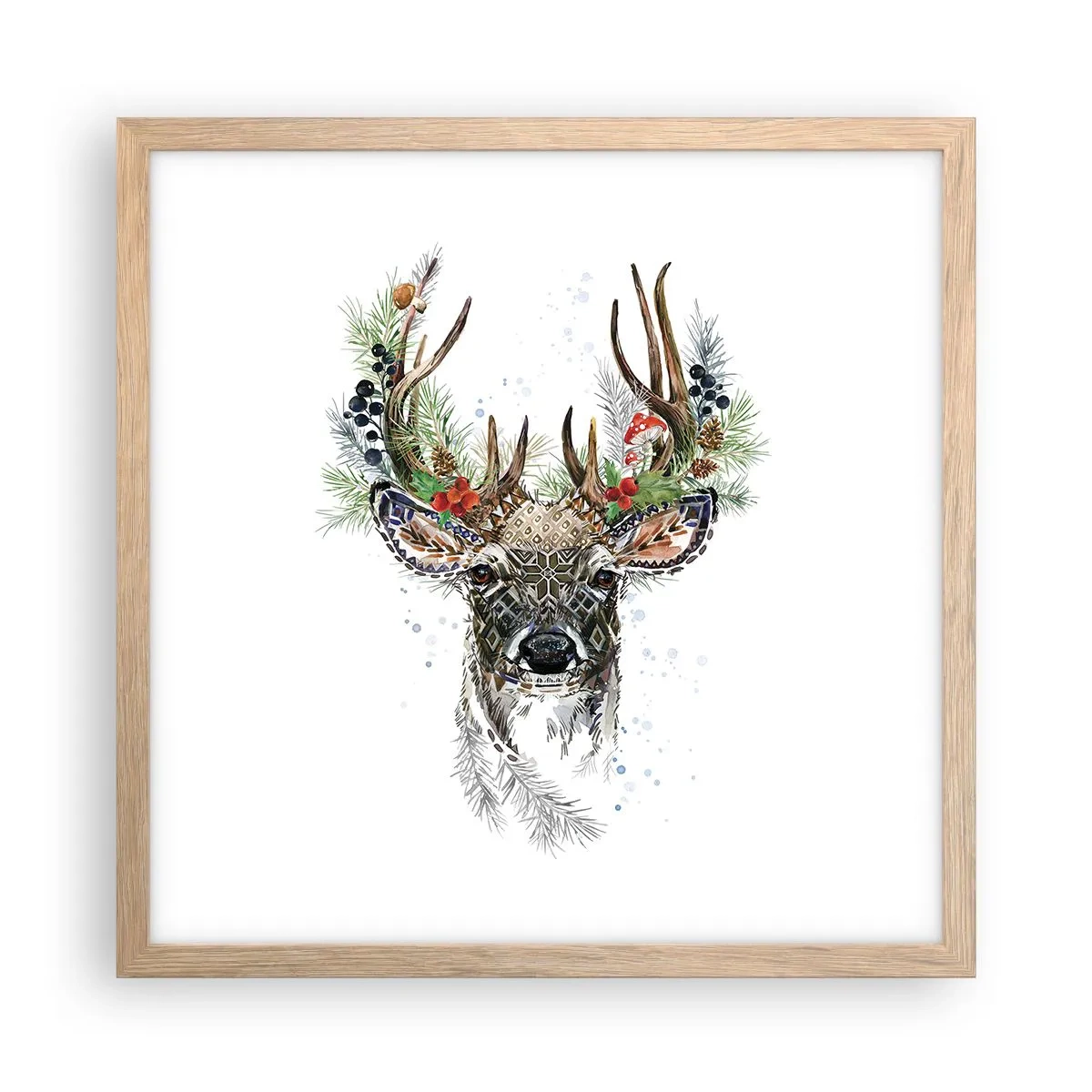 Póster en marco roble claro - Con vestimenta festiva - 40x40 cm