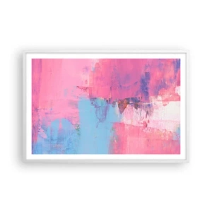 Póster en marco blanco - Rosa, azul y una pizca de luz - 91x61 cm