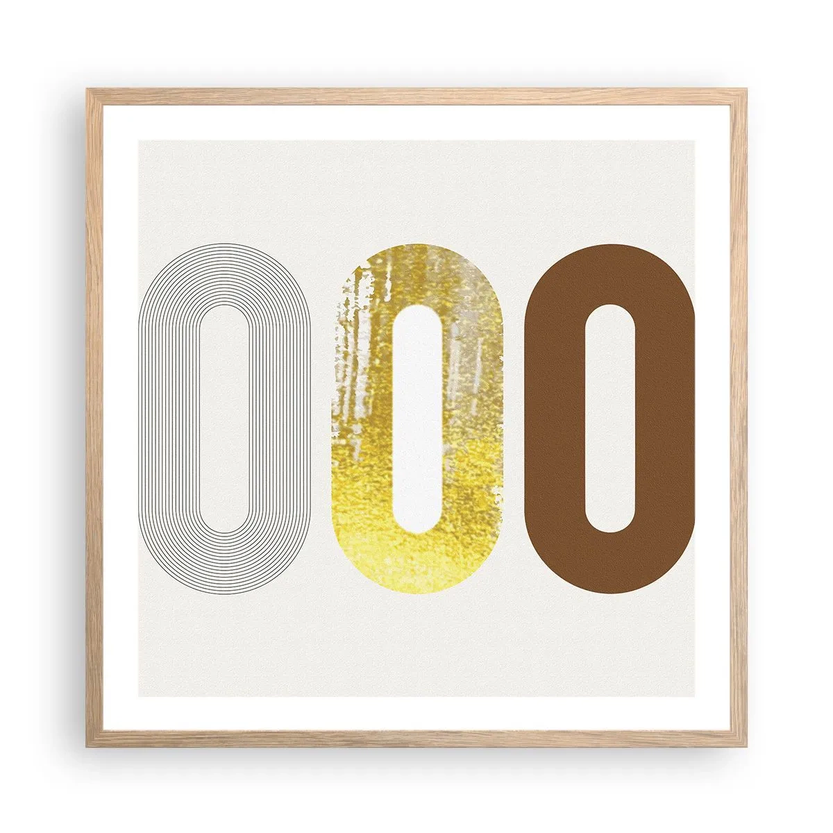Póster en marco roble claro - ¡Ooo! - 60x60 cm