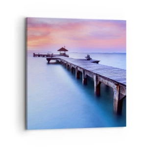 Cuadro sobre lienzo - Impresión de Imagen - Un mar de calma hasta el horizonte - 70x70 cm