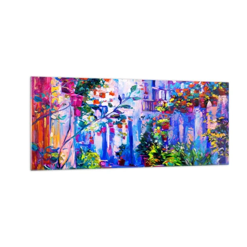 Cuadro sobre vidrio - Impresiones sobre Vidrio - Impresión - una calle italiana - 100x40 cm