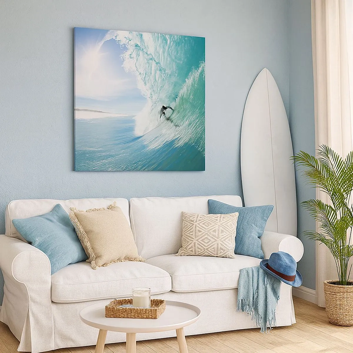 Cuadro sobre lienzo - Impresión de Imagen - Siempre en la ola - 30x30 cm