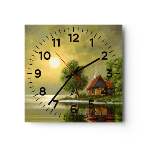 Reloj de pared - Reloj de vidrio - Es hermoso, como salido de un cuadro - 40x40 cm