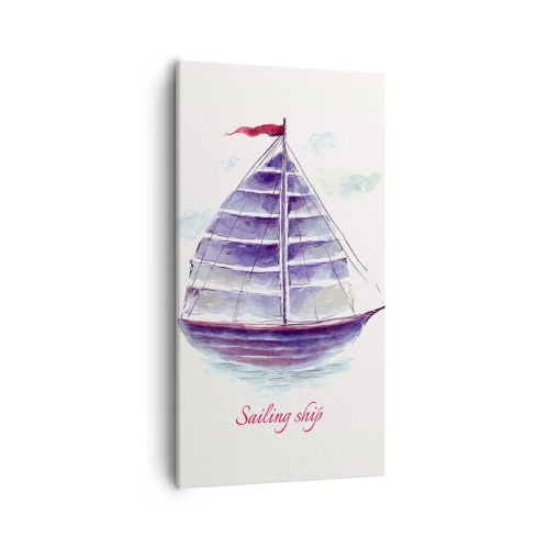 Cuadro sobre lienzo - Impresión de Imagen - Velas izadas y aguas tranquilas - 55x100 cm