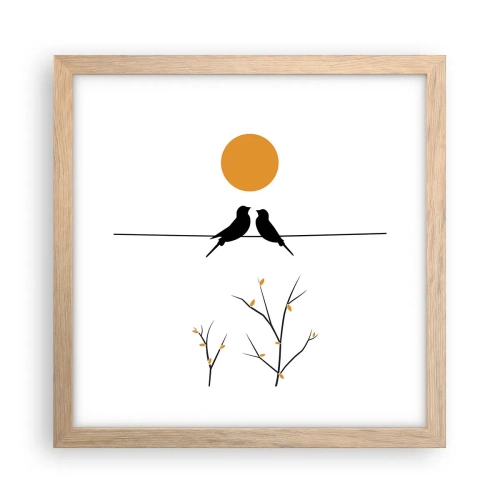 Póster en marco roble claro - Noche de ruiseñores - 30x30 cm