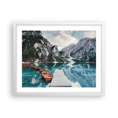 Póster en marco blanco - Te mostraremos la fuente de la belleza - 50x40 cm