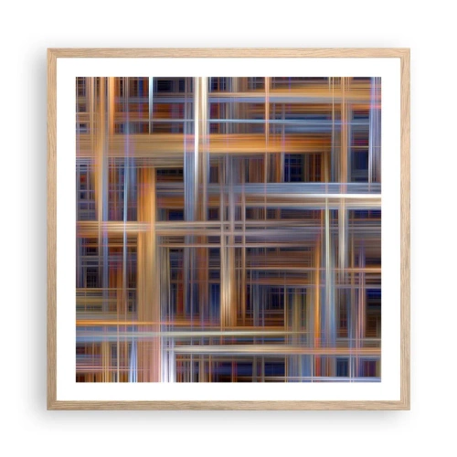 Póster en marco roble claro - Tejido de luz - 60x60 cm