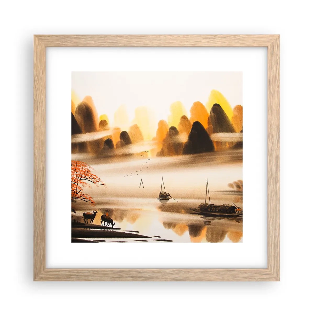 Póster en marco roble claro - Más allá del Lejano Oriente - 30x30 cm