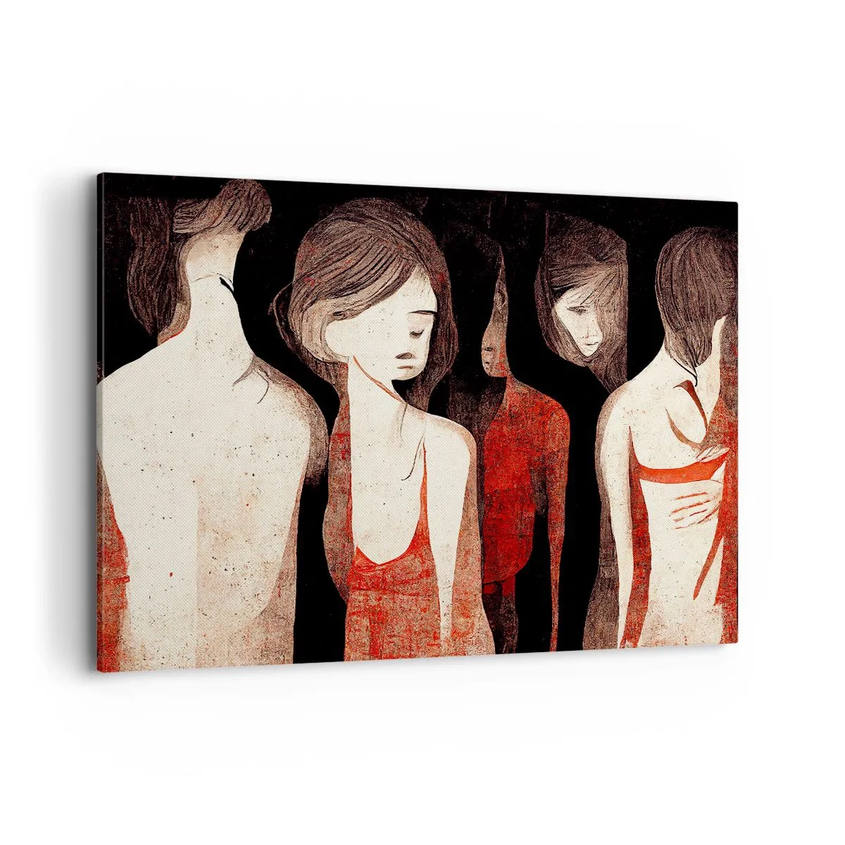 Cuadro sobre lienzo - Impresión de Imagen - Figuras artísticas en una composición abstracta - 120x80cm - Madonnas de la oscuridad - Decoración de pared moderna para salón y dormitorio ARTTOR