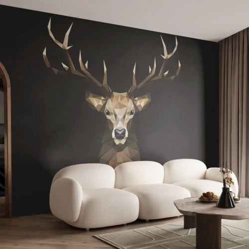 Fotomural Premium Canvas - Ciervo cubista - animales, Ciervo, Gráficos - 250x175 cm