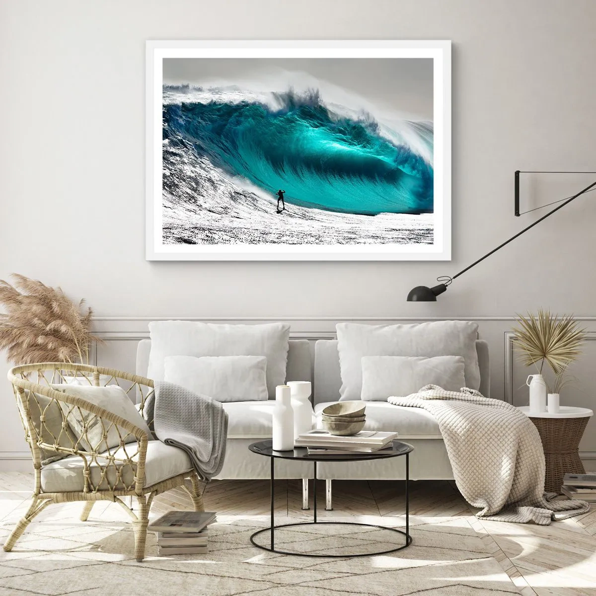 Póster en marco blanco - Reto aceptado - 100x70 cm