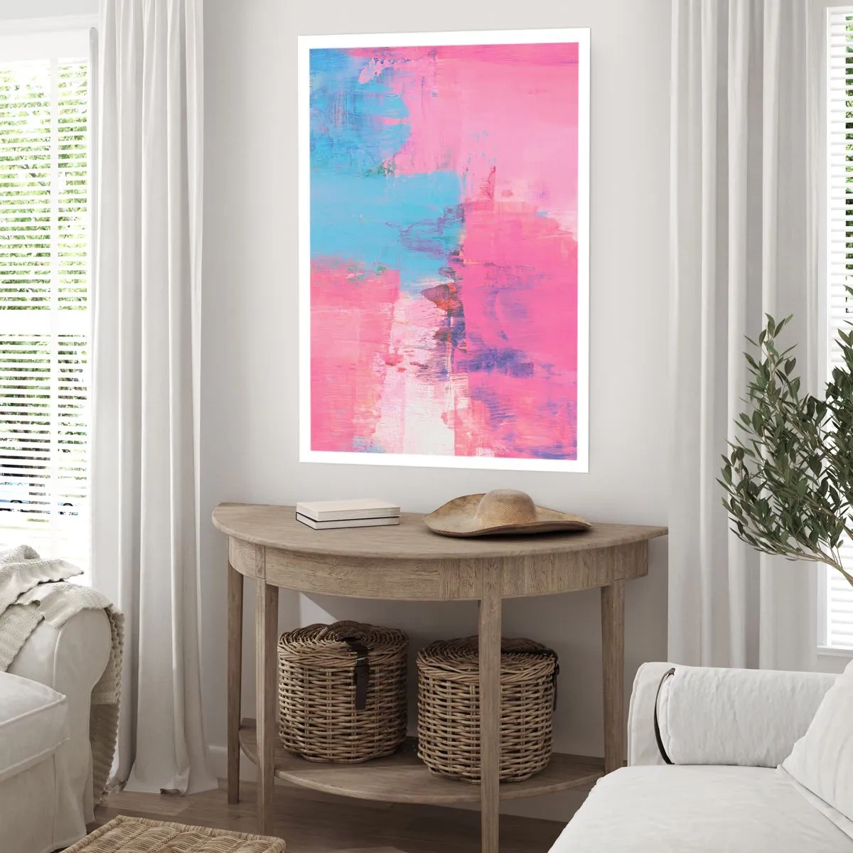 Póster - Rosa, azul y una pizca de luz - 70x100 cm