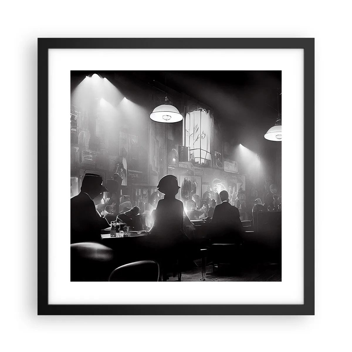 Póster en marco negro - En clave de jazz - 40x40 cm